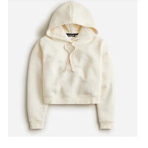 J.Crew Heritage fleece cropped hoodie Cream cropped sz S